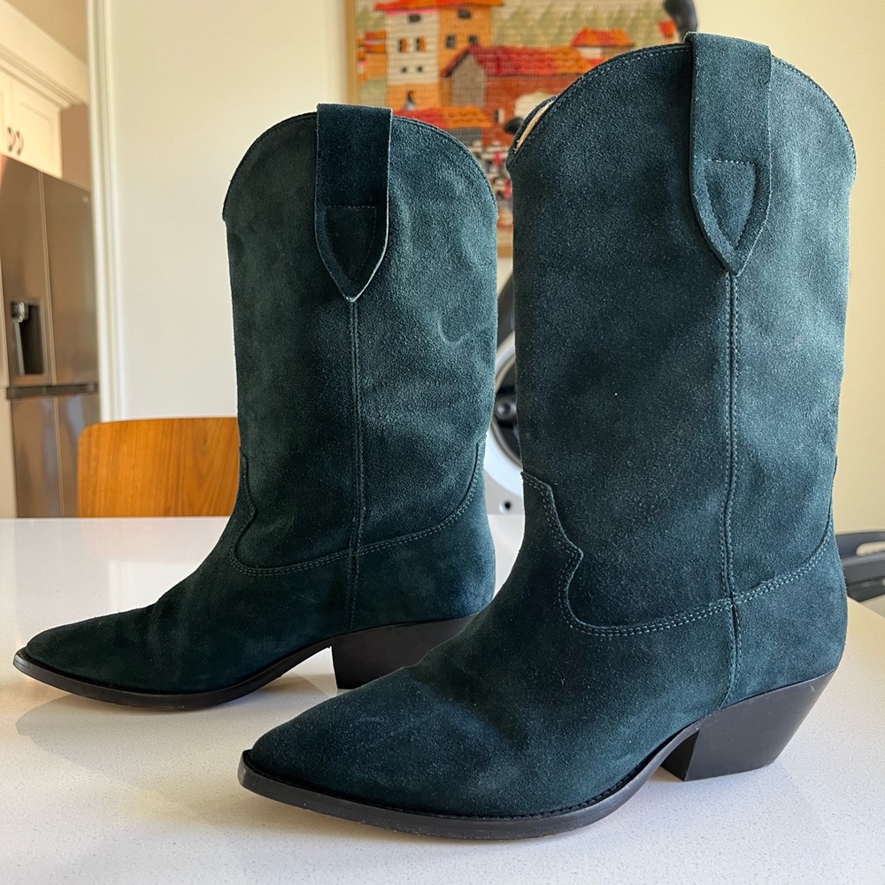 Isabel Marant Duerto cowboy boots in Petrol color size 38
